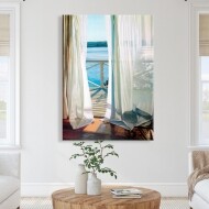 세로형 바다 커튼 그림 앨리스 달튼 브라운 캔버스 액자 2종